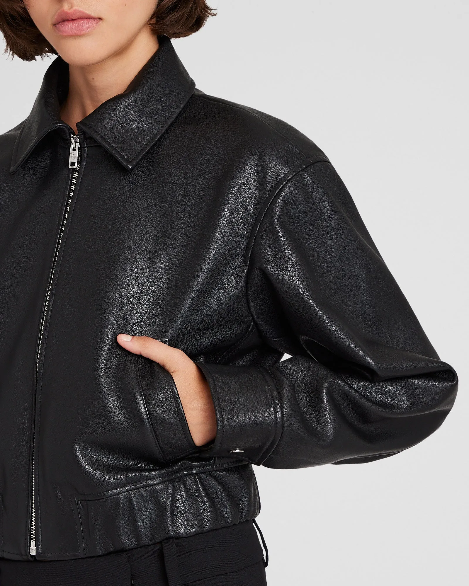 Leather Bomber Jacket