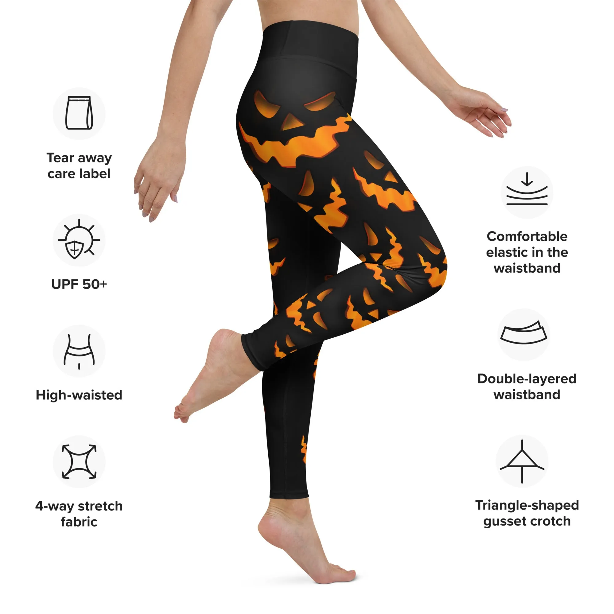 Spooky Pumpkin Halloween Yoga Leggings